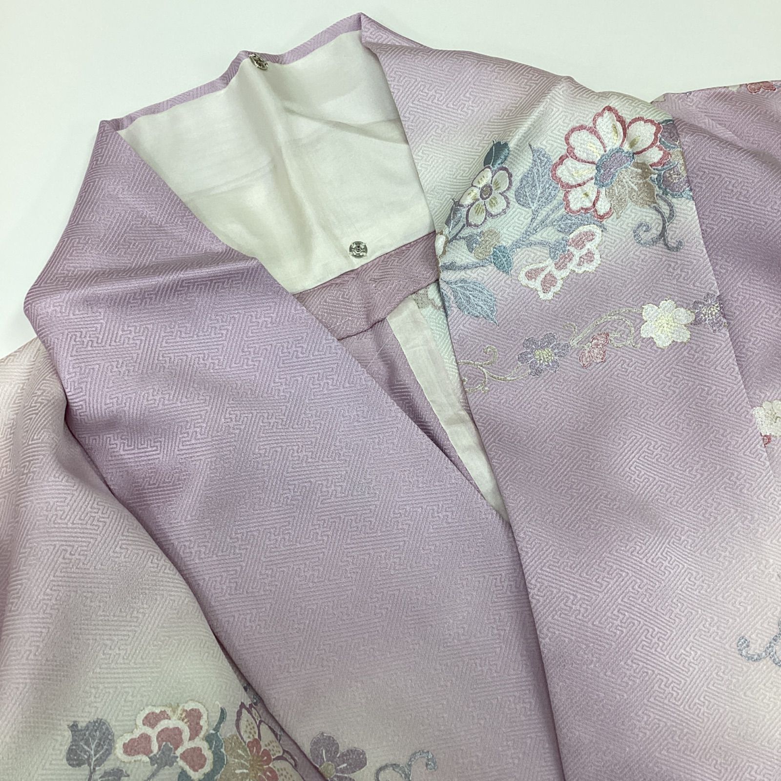 中古品 単衣着物 小紋 箔 花 正絹 裄66 R846 - メルカリ