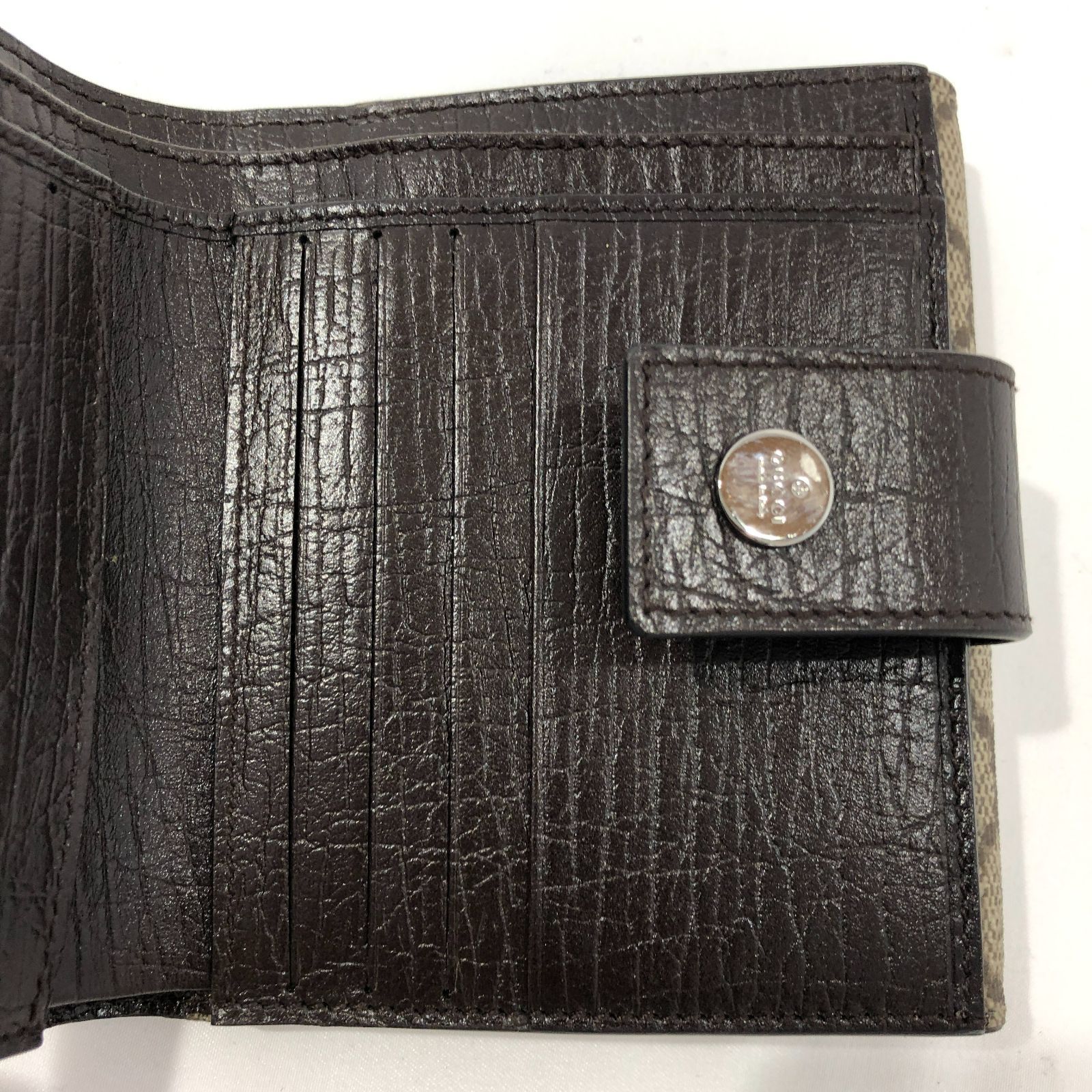 七重浜85-6-080513nh]美品 GUCCI グッチ GG二つ折り財布 415052.2888 