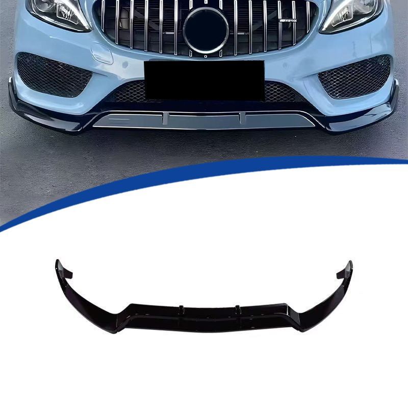 【送料無料】メルセデス・ベンツCクラスW205 スポーツ 2015-2018 MERCEDES-BENZ C-CLASS W205 SPORT専用 フロントリップスポイラー 3ピースバーブススタイル アンダースポイラー ドレスアップ スポーティ 空力効果
