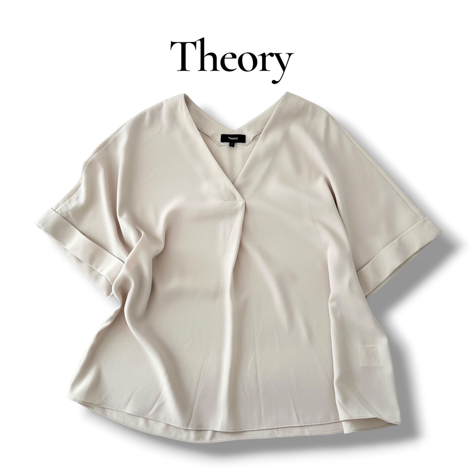 セオリー Theory MATARA N PRIME GGT ジョーゼット Vネック 半袖 