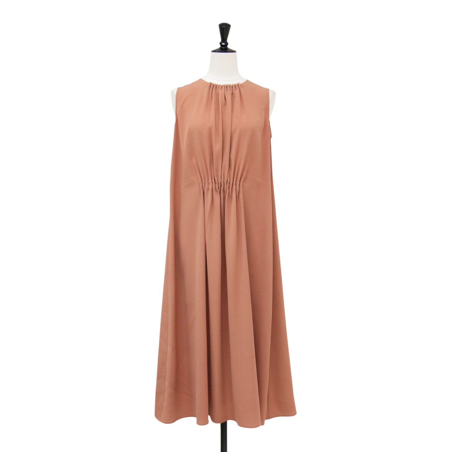 theory luxe セオリーリュクス ワンピース コニャック サイズ:32(S) | 25春夏 スリーブレス ロング ドレス | Eva Vonia Dress | センターギャザー Aライン フレアシルエット ジョーゼット【レディース】【中古】