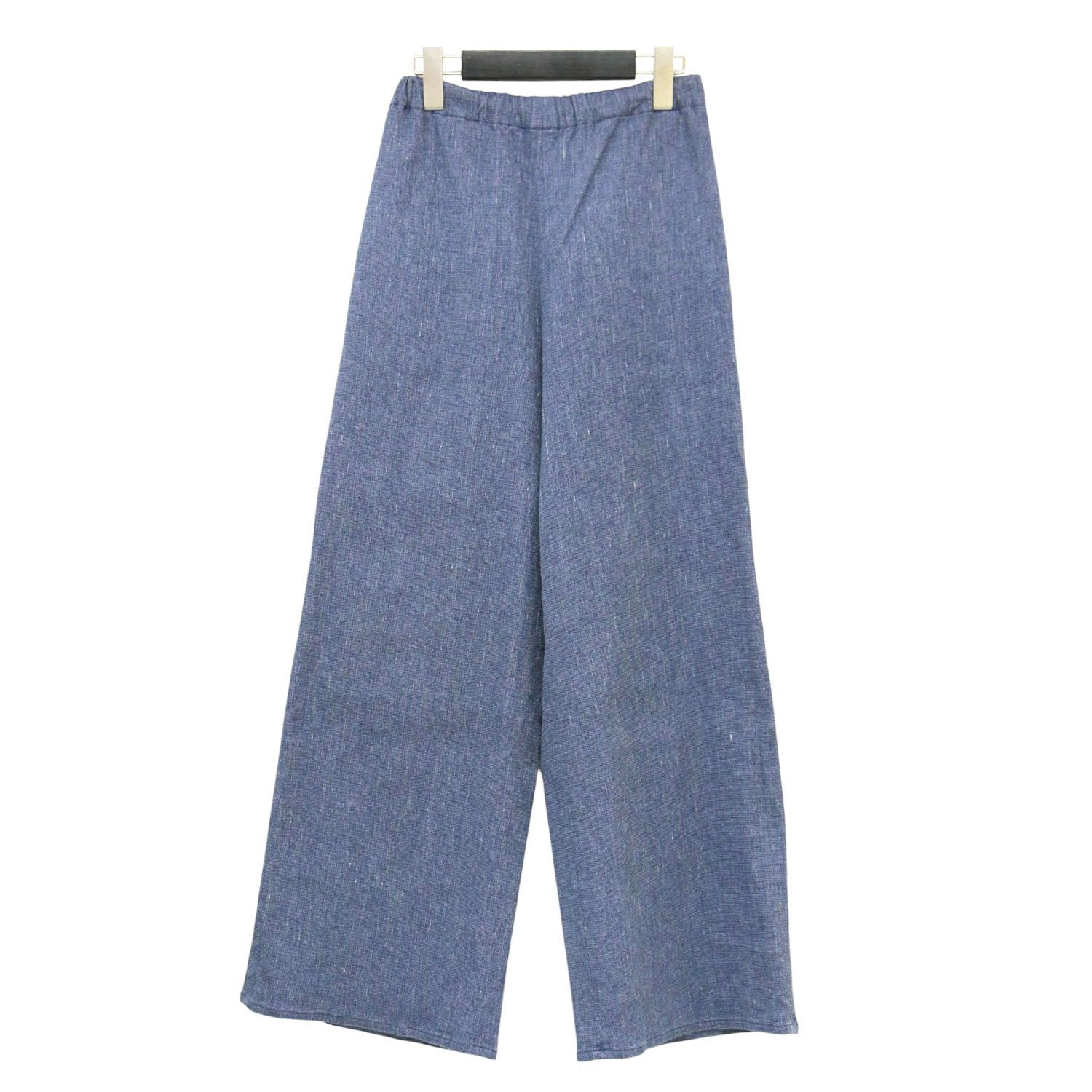 GALERIE VIE ギャルリー ヴィー パンツ ブルー サイズ:32(5号) | 23春夏 コットンリネンストレッチ イージーワイド パンツ | フルレングス ウエストゴム | 日本製 | ボトムス ズボン【レディース】【中古】