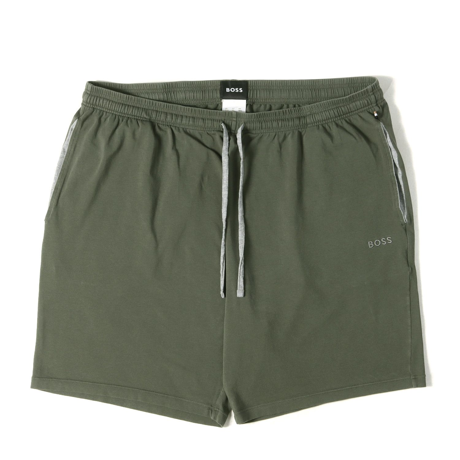 HUGO BOSS ヒューゴボス パンツ カーキ サイズ:XXL | 現行タグ ストレッチ コットンジャージー イージーショーツ | ボトムス ショートパンツ【メンズ】