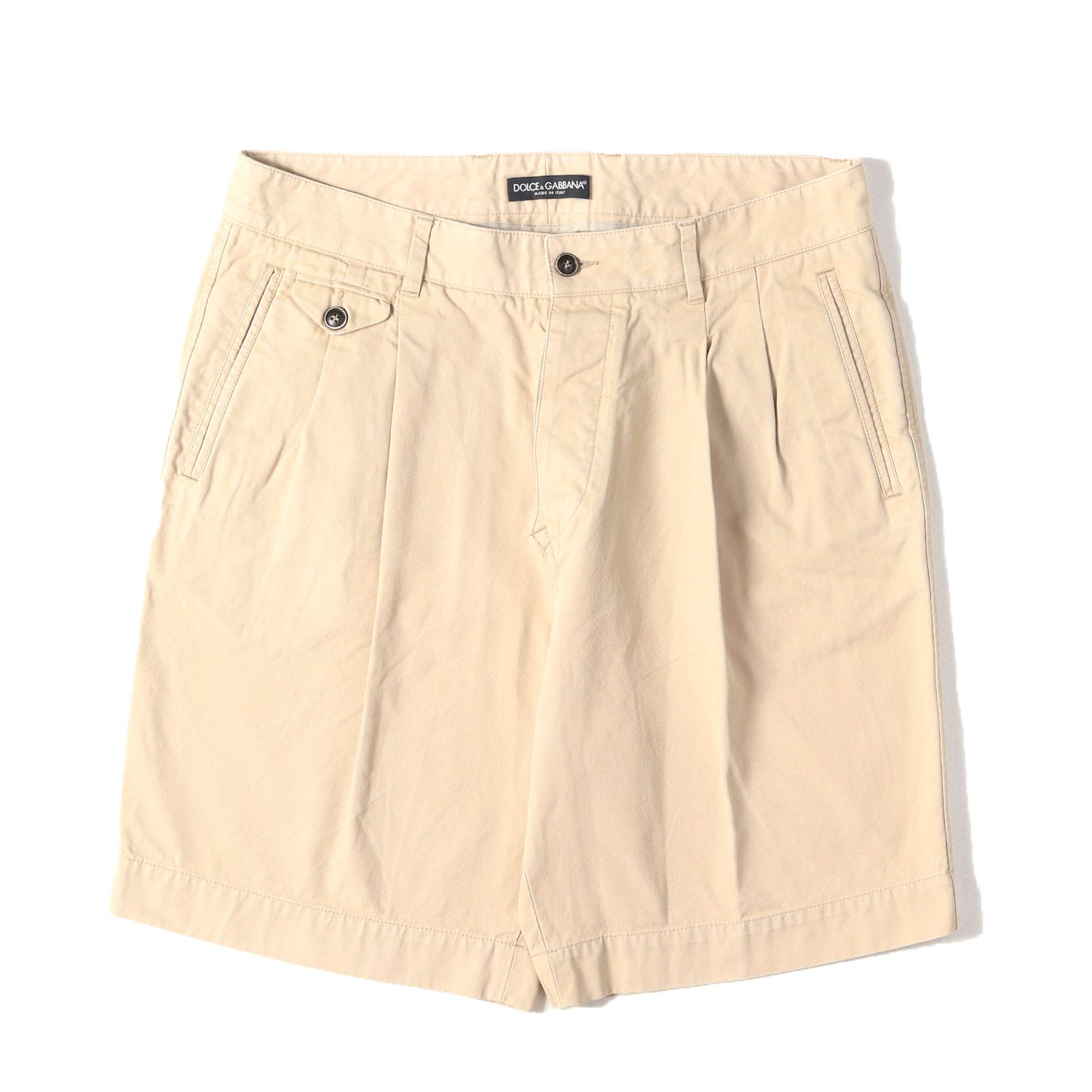 DOLCE&GABBANA ドルチェ&ガッバーナ パンツ ベージュ サイズ:46 | 2タック コットンツイル サファリショーツ | ボトムス ショートパンツ | イタリア製【メンズ】【中古】