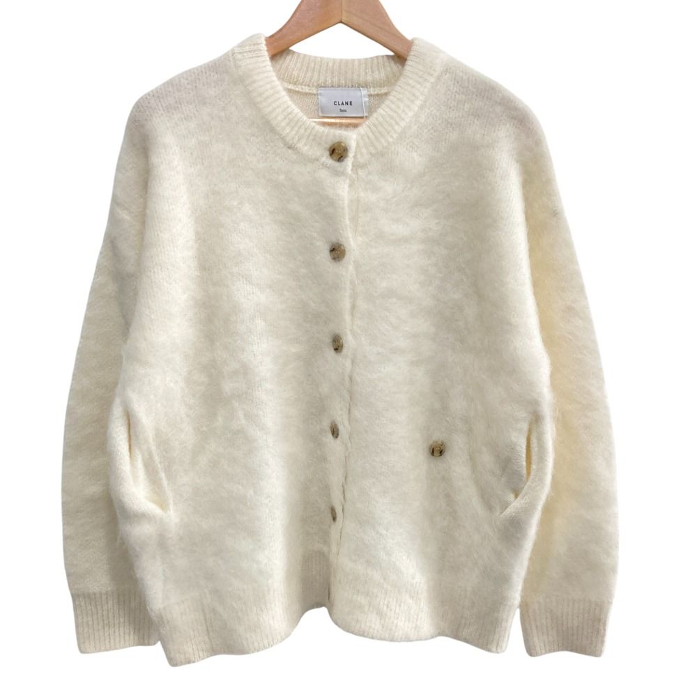 クラネ　広瀬すず　コラボカーディガン　ホワイト 未使用 24AW CLANE クラネ 広瀬すず MOHAIR LOOSE KNIT CARDIGAN