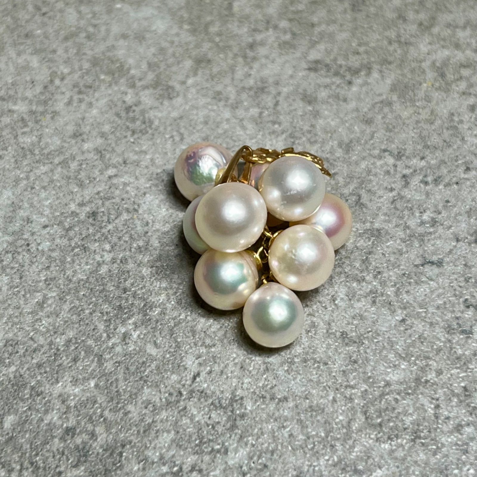 K18 4.84g ネックレストップ 真珠 葡萄モチーフ 18金 パール