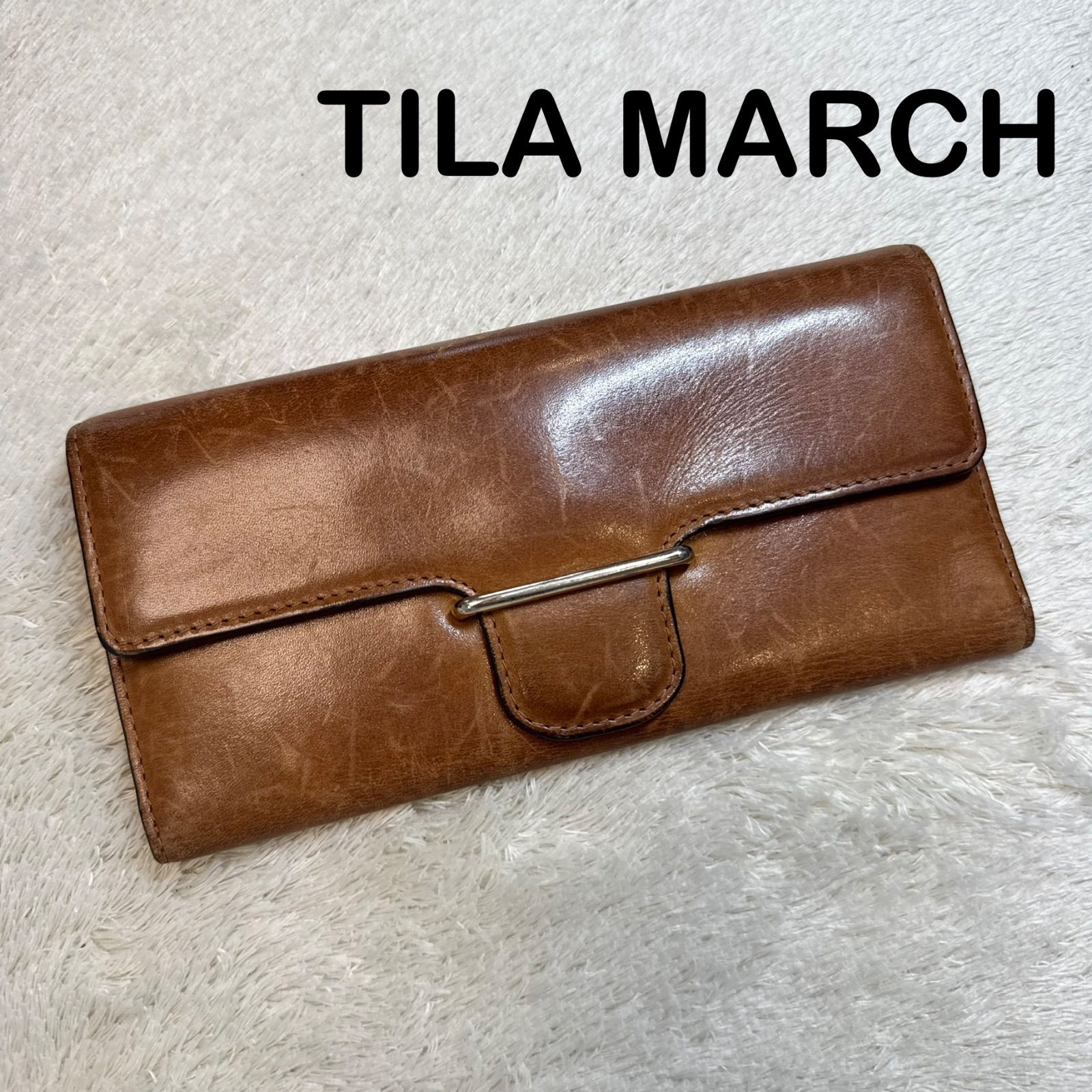 TILA MARCH PARIS ティラマーチ 長財布 本革 レザー ブラウン - メルカリ