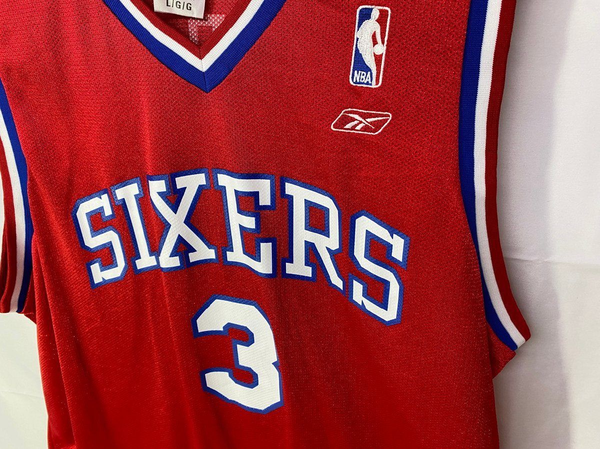iverson reebok ゲームシャツ 3番 Reebok リーボック NBA SIXERS バスケ ユニフォーム ゲームシャツ #3
