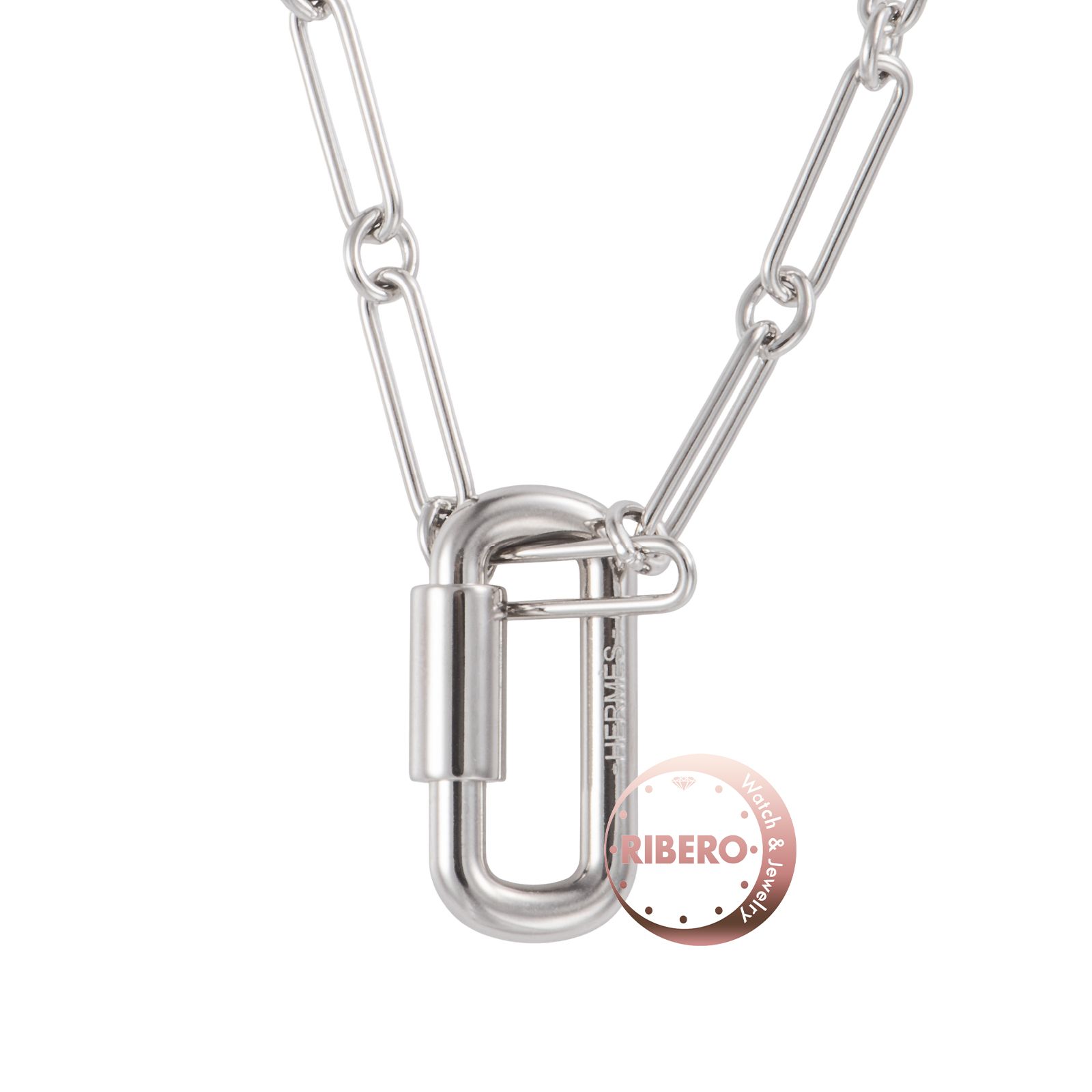 HERMES エルメス キュリオジテ ロング ネックレス ペンダント メタル