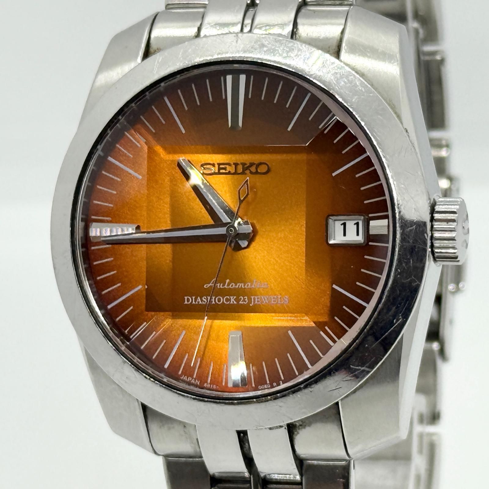 SEIKO セイコー 6R15-00D0 SARB005 ブラウン AT メンズ 5面カットガラス レトロモダン 腕時計 稼働品