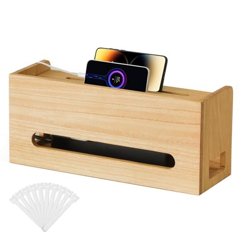 KIRIGEN 総桐ケーブルボックス コードケース スマホスタンド機能 完成品 植物オイル塗装仕上げ ナチュラル DXH-NAas ff64f2f9