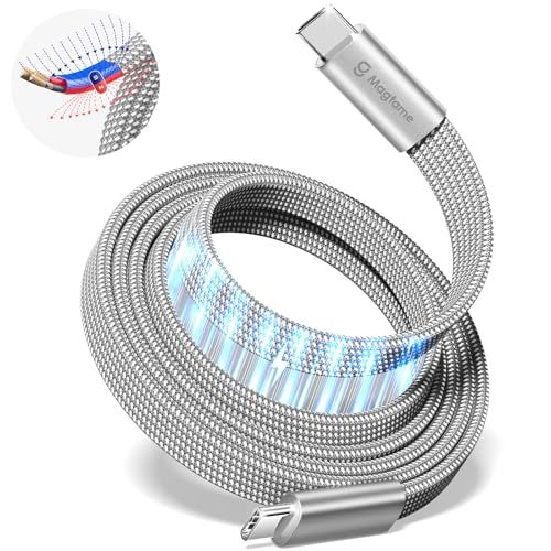 Magtame タイプc_ケーブル フラット平形 磁石自動収納 240W/5A急速充電 type-cケ_ーブル QC4.0/PD3.1対応 usbc-usbcケー_ブル 金属製コネクタ 二重ナイロン iPhone15/MacBook/iPad 45e71924
