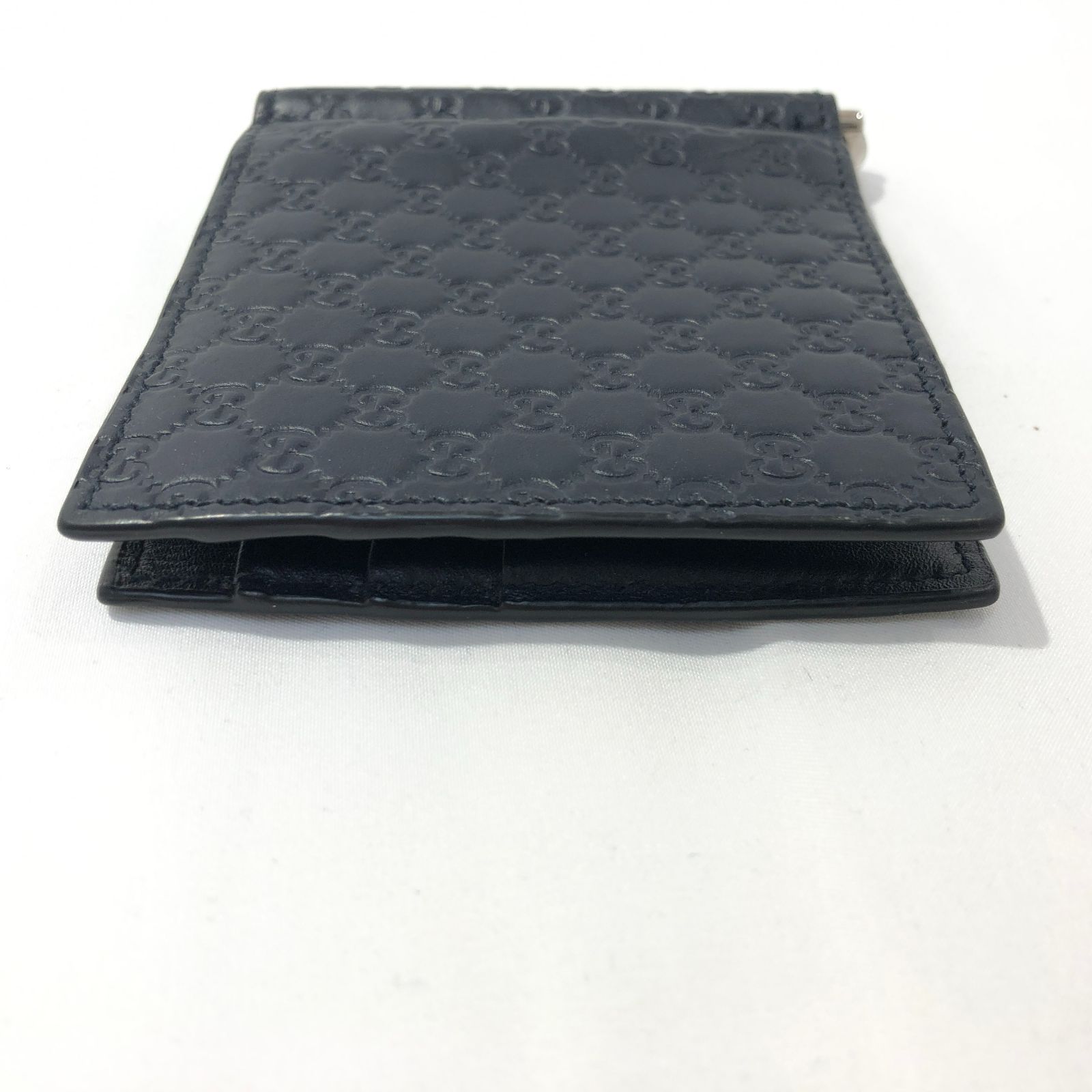 七重浜85-8-080513nh] GUCCI グッチ レザーマネークリップ カード