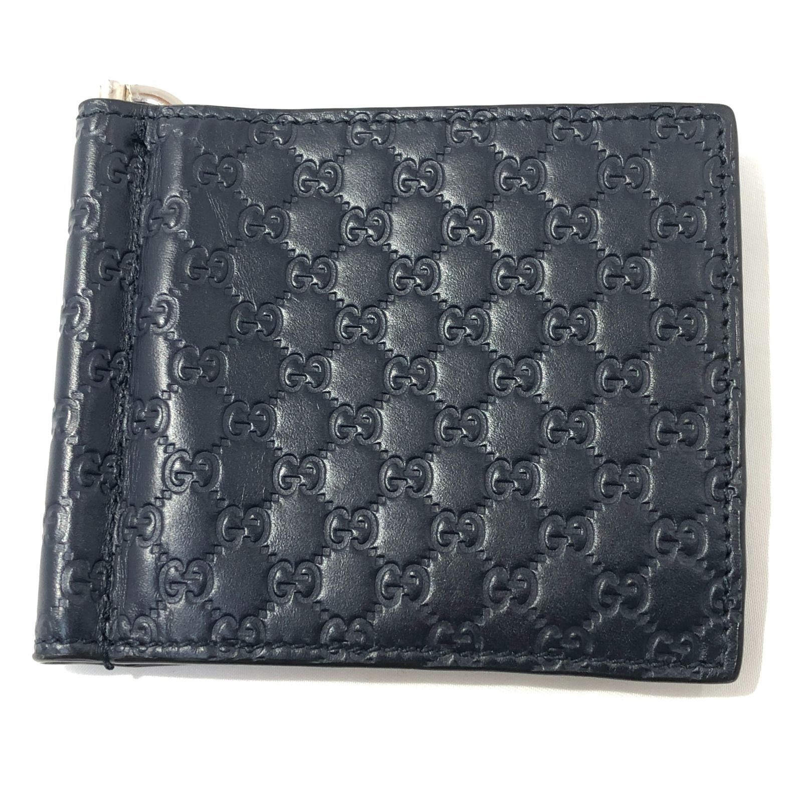 七重浜85-8-080513nh] GUCCI グッチ レザーマネークリップ カード