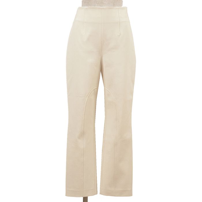 【新品同様】HERMES エルメス パンツ ストレッチ サイズ 36 レディース 2024AW 4H0478 レーヨン ジャージ テーパード ボトムス アイボリー イタリア製