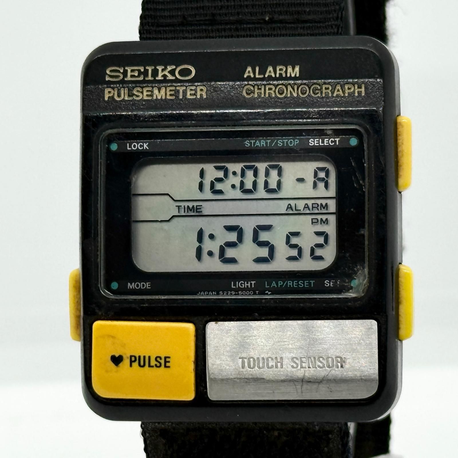 SEIKO セイコー クロノグラフ デジタル文字盤 S229-5001 QZ メンズ パルスメーター 腕時計 稼働品