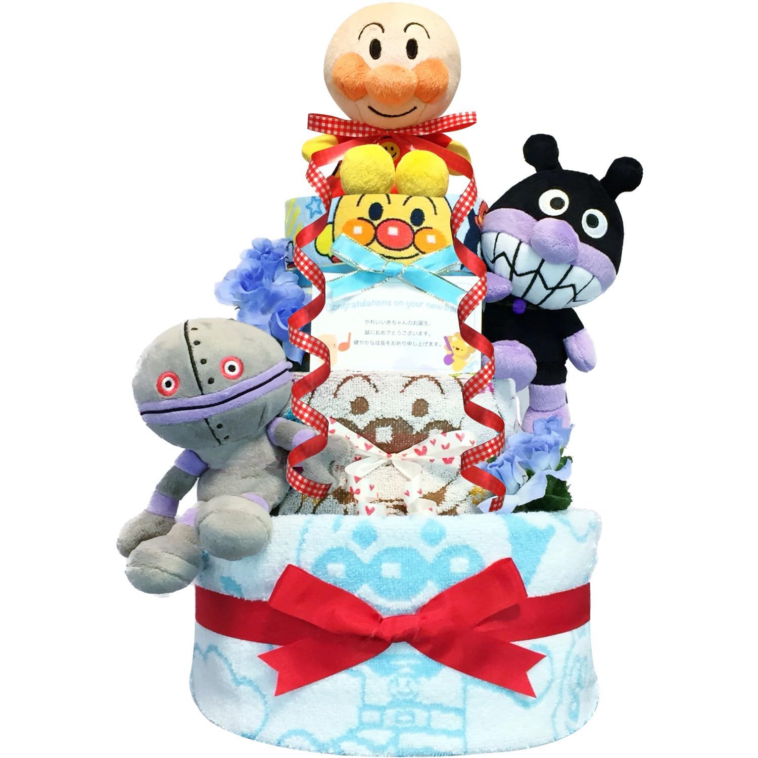 KanonBabys おむつケーキ 男の子 出産祝い 赤ちゃん 誕生日 ベビーシャワー ギフト 3段 Sサイズ anp4011 [ご出産祝い・新生児用にオススメおむつサイズＳ]