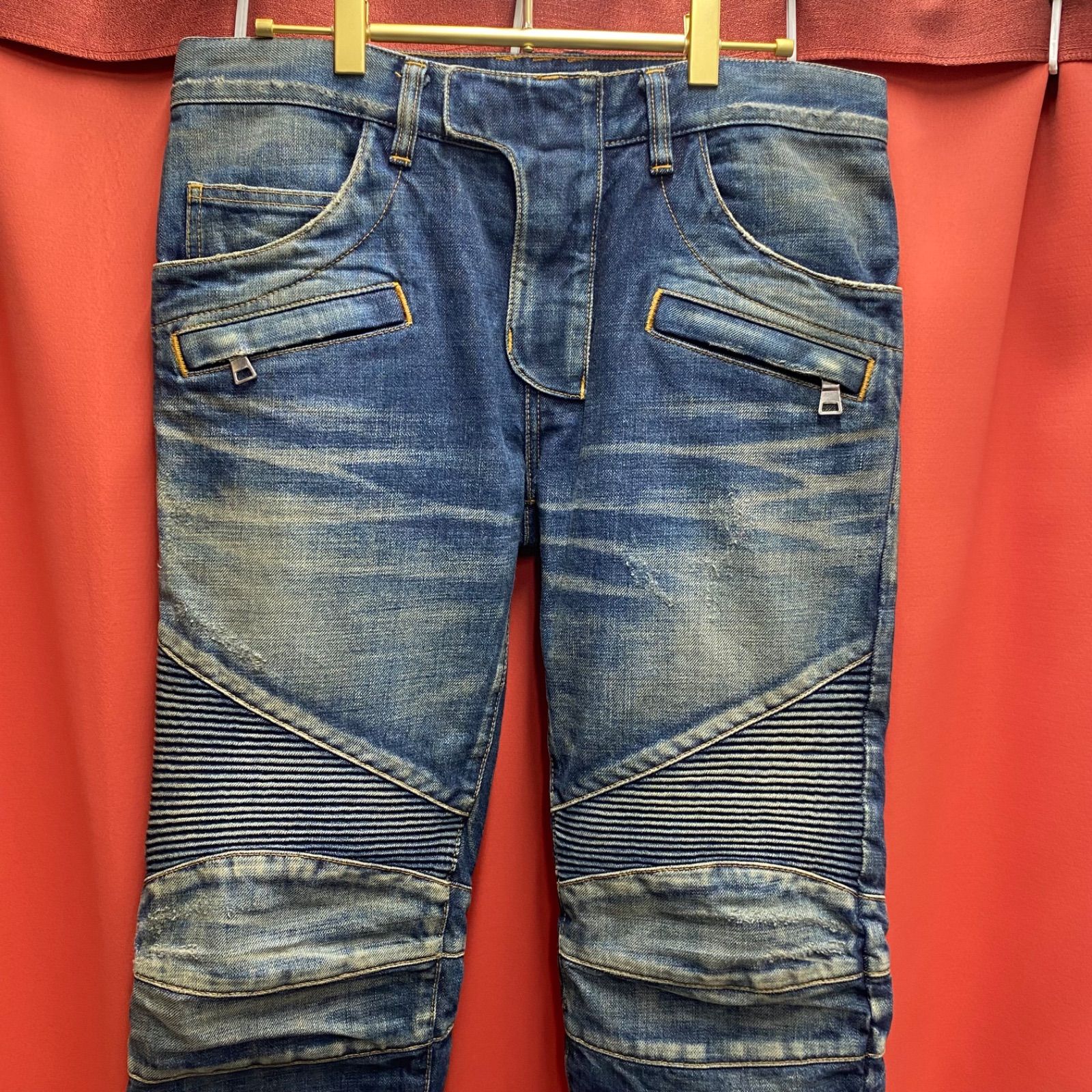 BALMAIN バルマン デニムパンツ ジーパン スリムフィット バイカー 