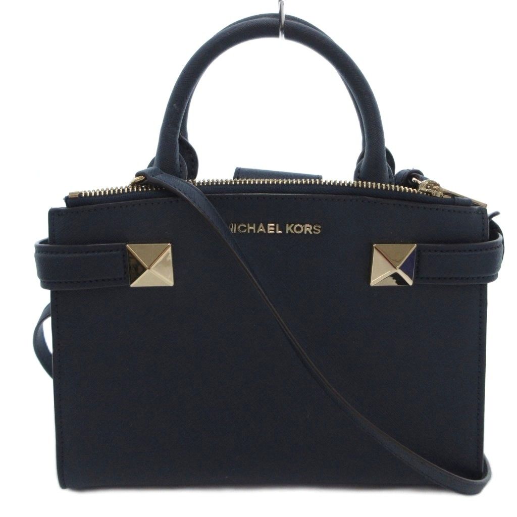 マイケルコース MICHAEL KORS ハンドバッグ ショルダー 2WAY 手提げ 斜め掛け PVC ロゴ 紺 ネイビー /FF ■GY11