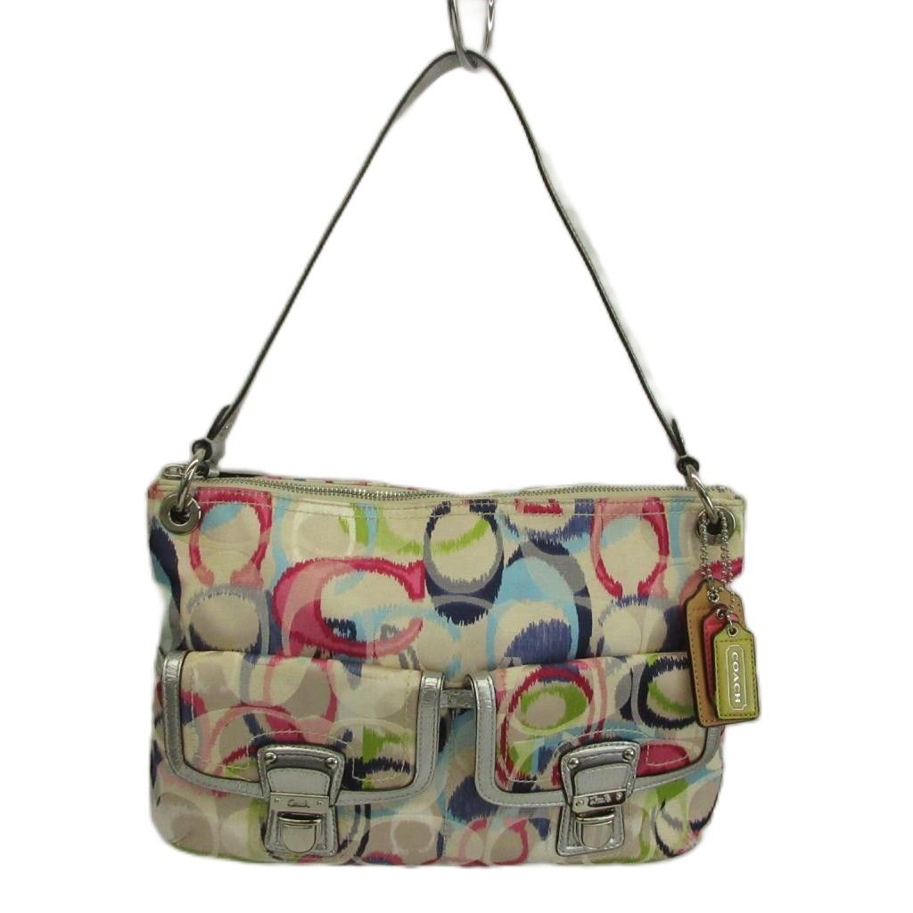 コーチ COACH Poppy Ikat Signature Hippie トートバッグ ショルダー 2WAY キャンバス レザー シグネチャー ロゴ マルチカラー 19874 /XZ ■GY18