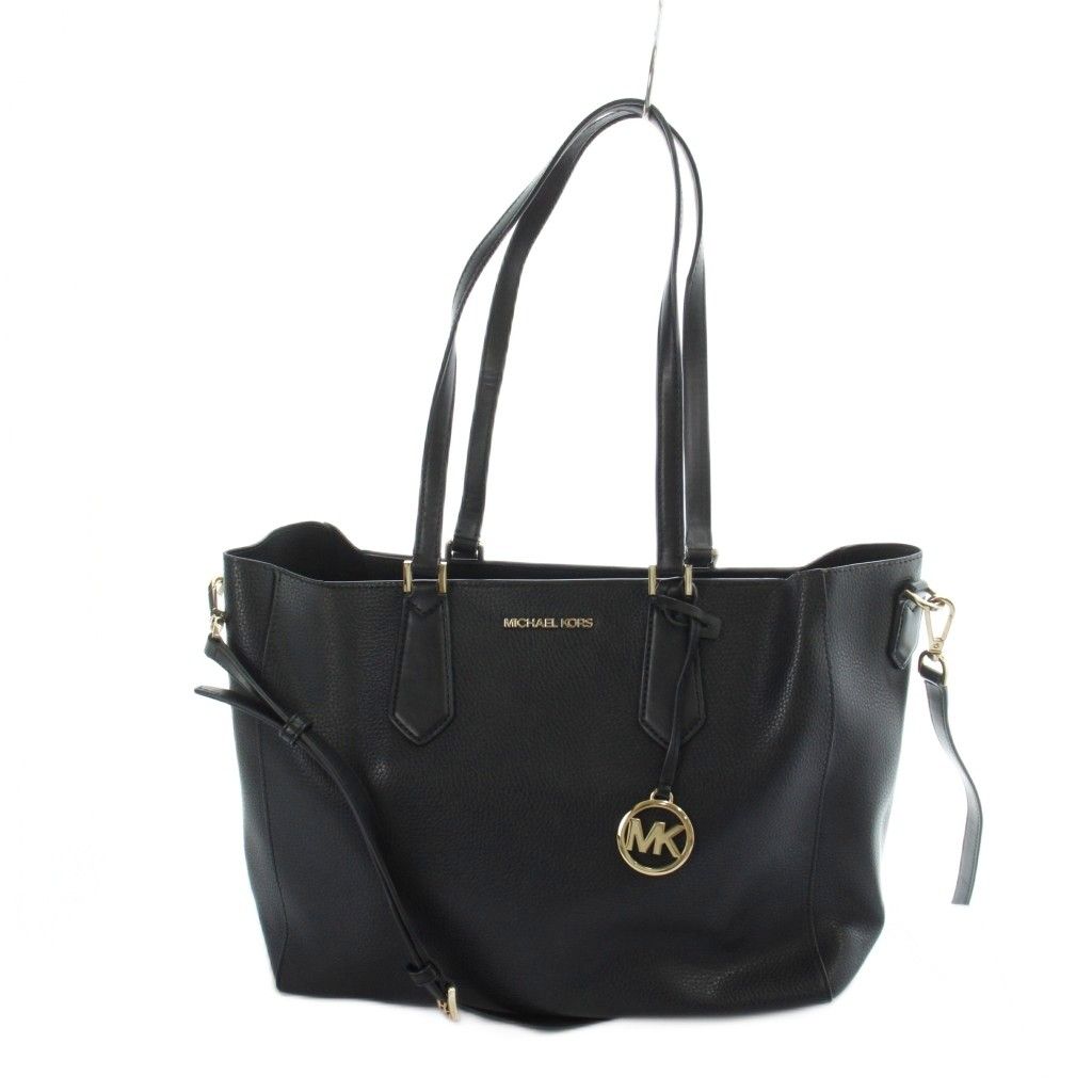 マイケルコース MICHAEL KORS トートバッグ ハンド 2WAY ポーチ 3点 セット レザー ロゴ 黒 ブラック ■GY11 /MQ