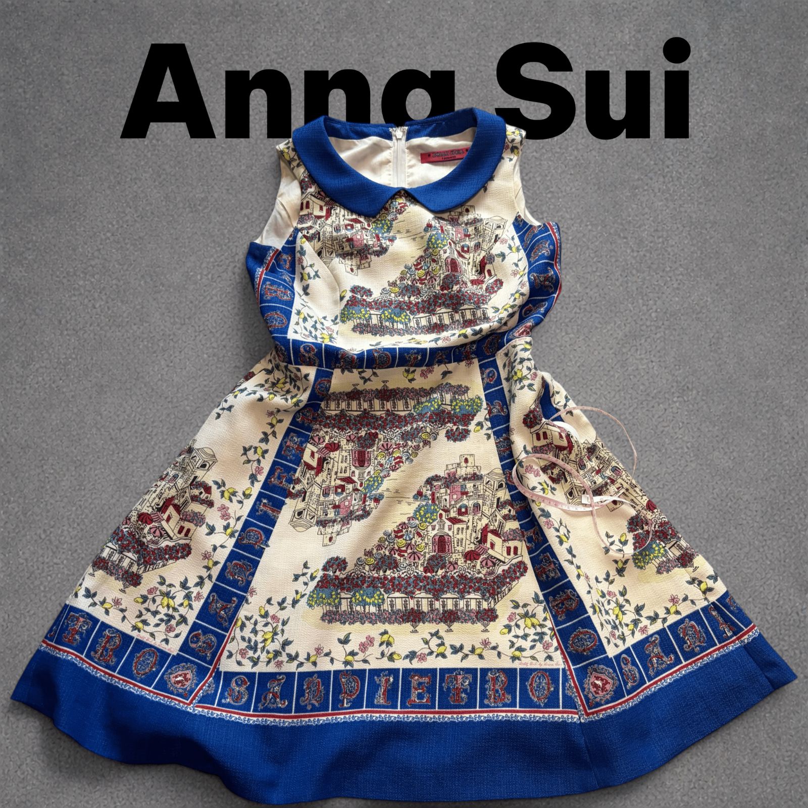 ANNA SUI DOLL GIRL 総柄 ノースリーブ ワンピース