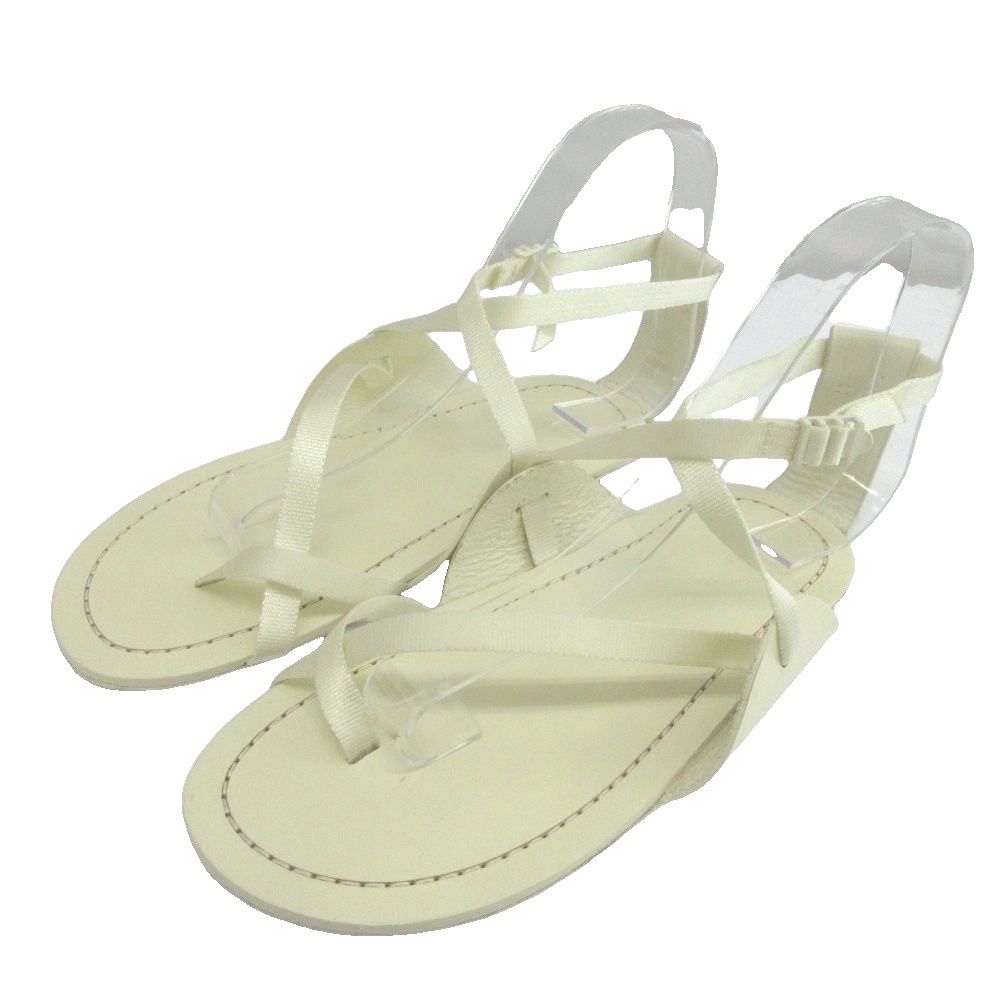 トゥデイフル TODAYFUL フラットストラップサンダル Flat Strap Sandals 牛革 レザー ナイロン 37 23.5cm アイボリー 12311002 /XZ ■GY19