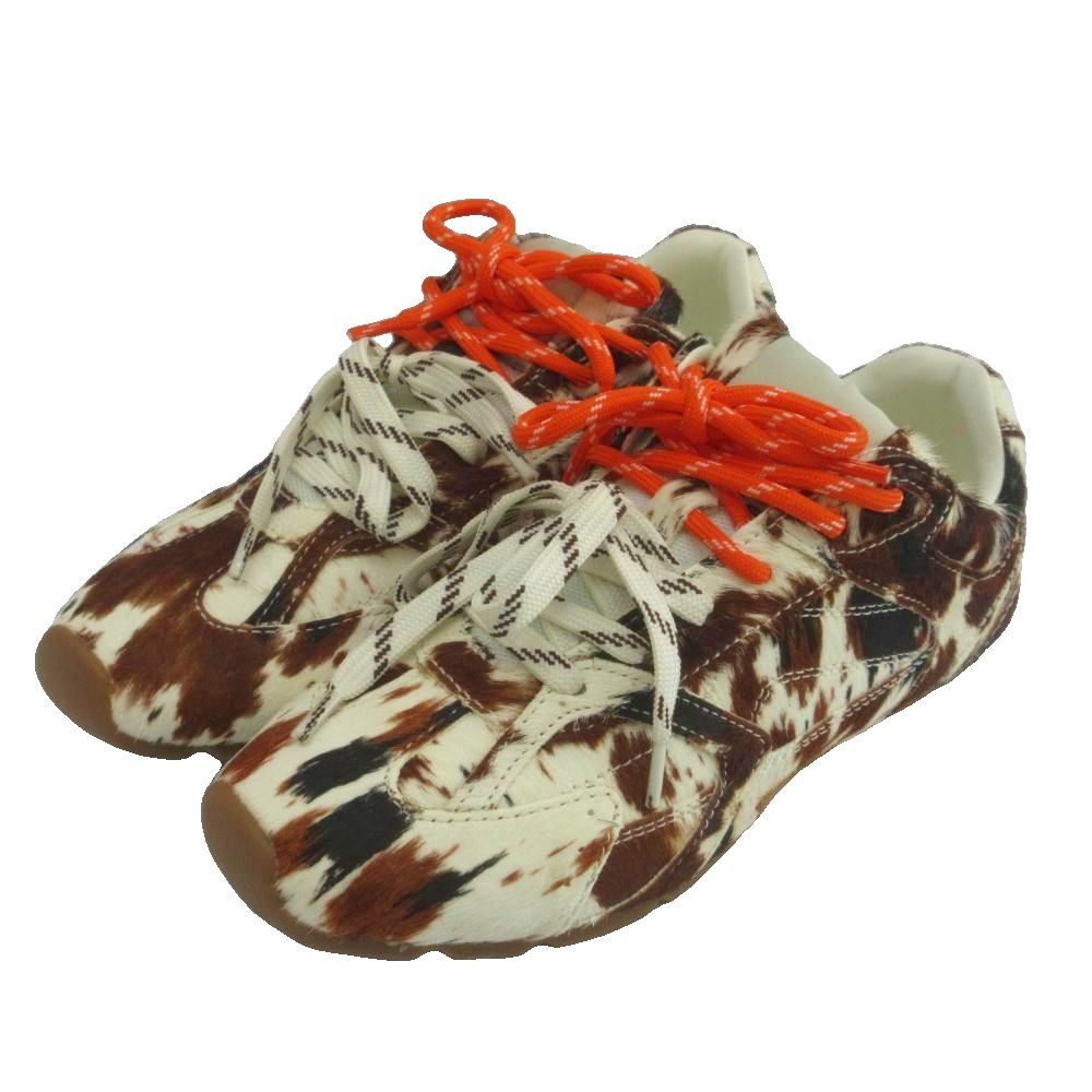 スティーブマデン STEVE MADDEN AZIEL-H スニーカー ハラコ ローカット 牛柄 カウ柄 6.5 23㎝ 茶色 ブラウン 白 ホワイト /XZ ■GY19