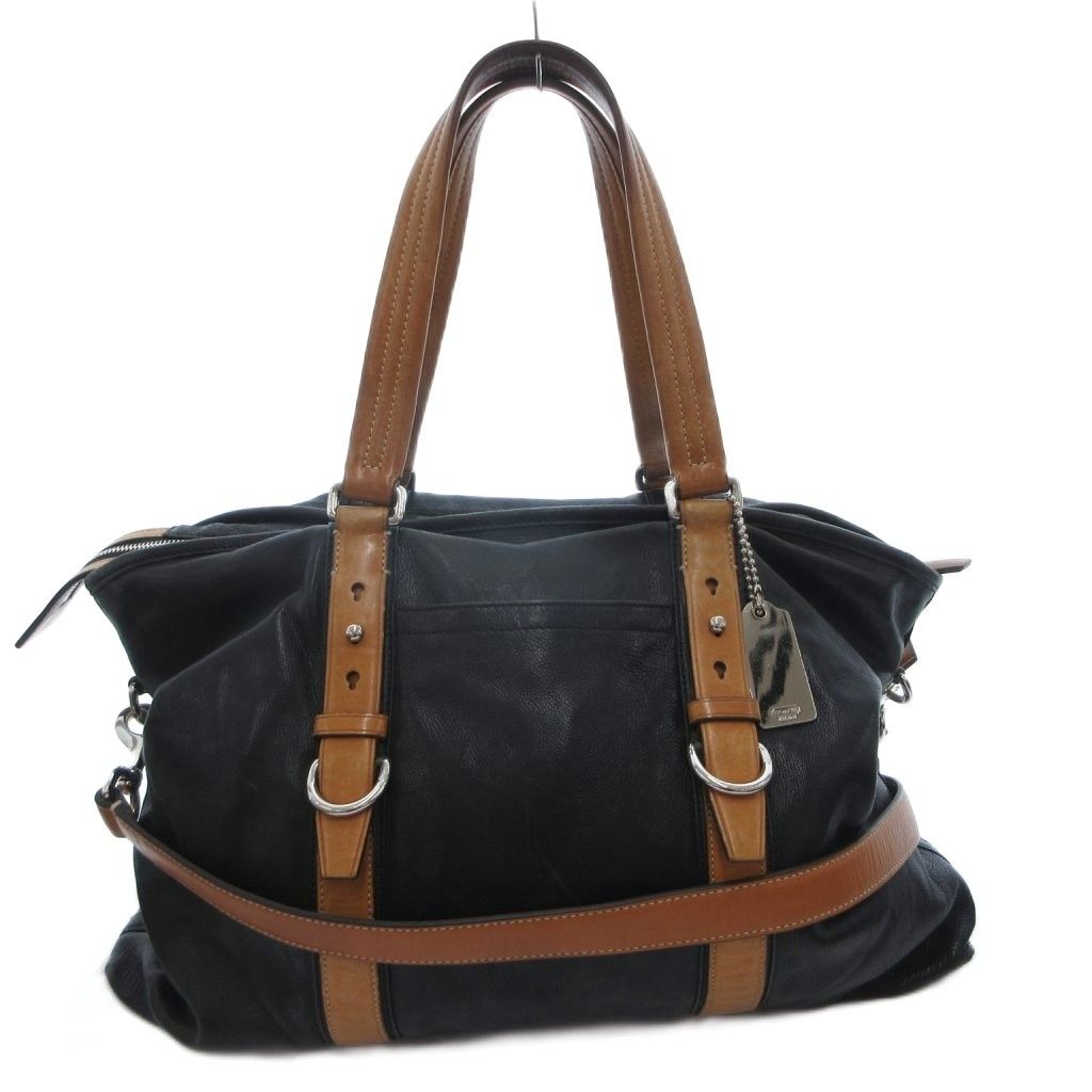 コーチ COACH ハンドバッグ ショルダー 2WAY レザー チャーム ベルトデザイン 黒 ブラック 70256 /FF ■GY18
