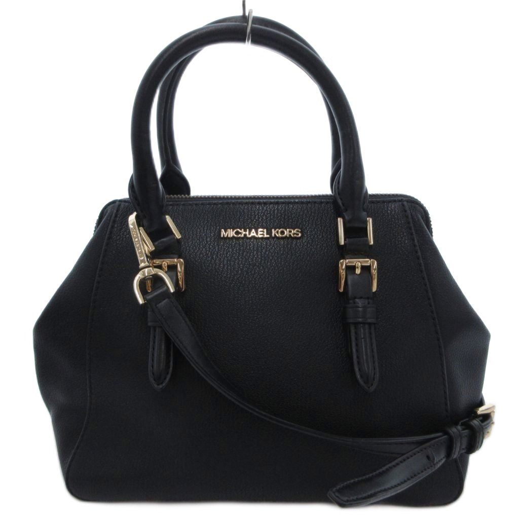 マイケルコース MICHAEL KORS ショルダーバッグ ハンド 2WAY レザー ロゴ 紺 ネイビー /FF ■GY11