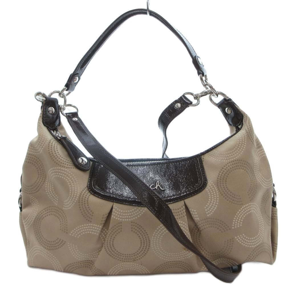 コーチ COACH ショルダーバッグ ハンド 2WAY キャンバス レザー アプアート ベージュ F20031 /FF ■GY18