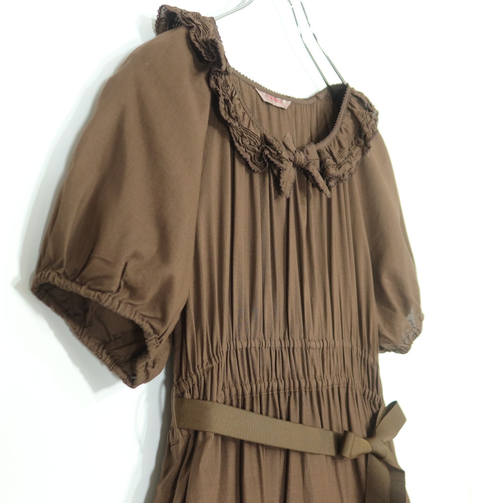 美品】ピンクハウス☆ふんわりフォルム♪ローンワンピース ブラウン系