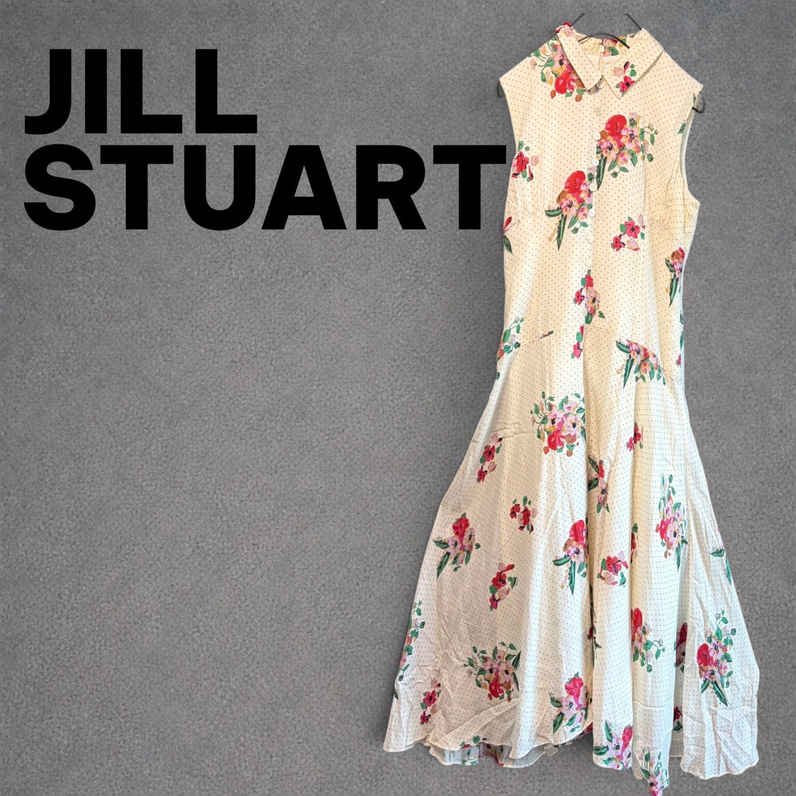 JILL STUART 花柄 ノースリーブ ロングワンピース