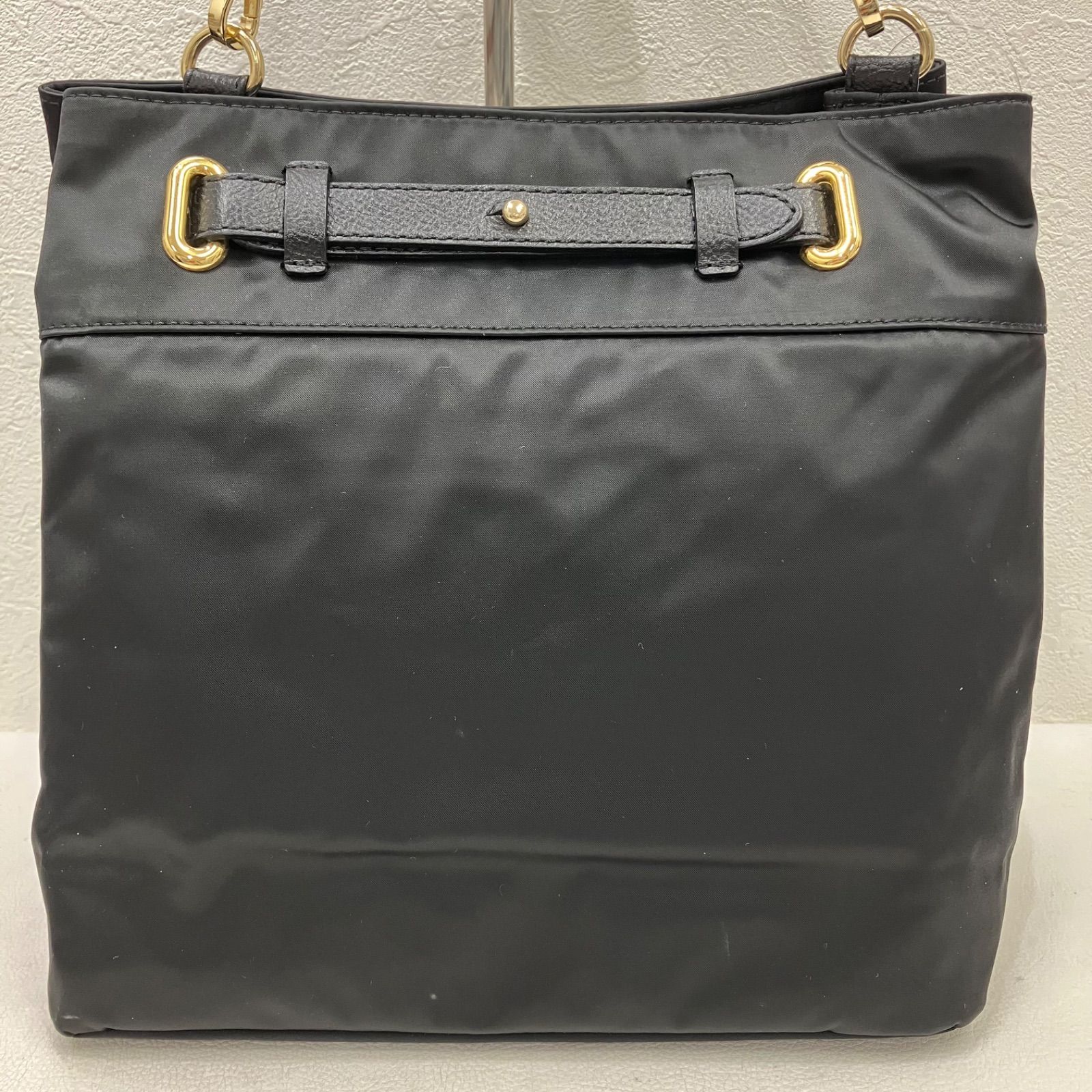2634　russet ラシット　ベルトデザインワンショルダーバッグ　トートバッグ　ハンドバッグ　ブラック　黒　無地　レザー　ナイロン　THE CLOUDS NYLON　レディース　シンプル　きれいめ