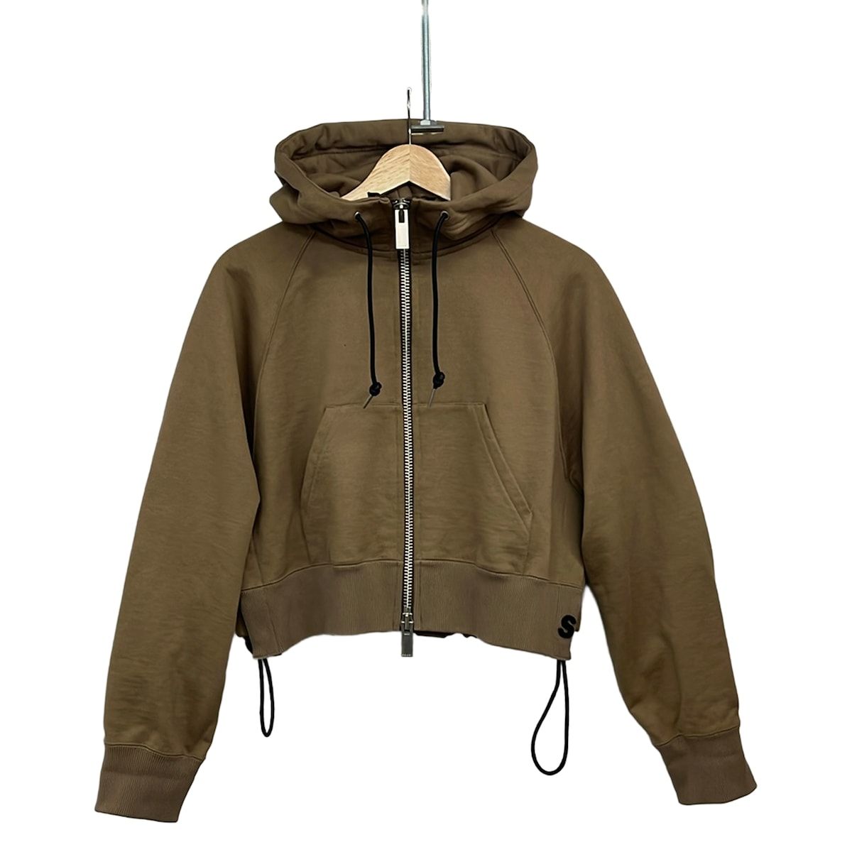Sacai(サカイ) パーカー サイズ2 M レディース - SCW-095 グレーベージュ 長袖/ジップアップ/ショート丈