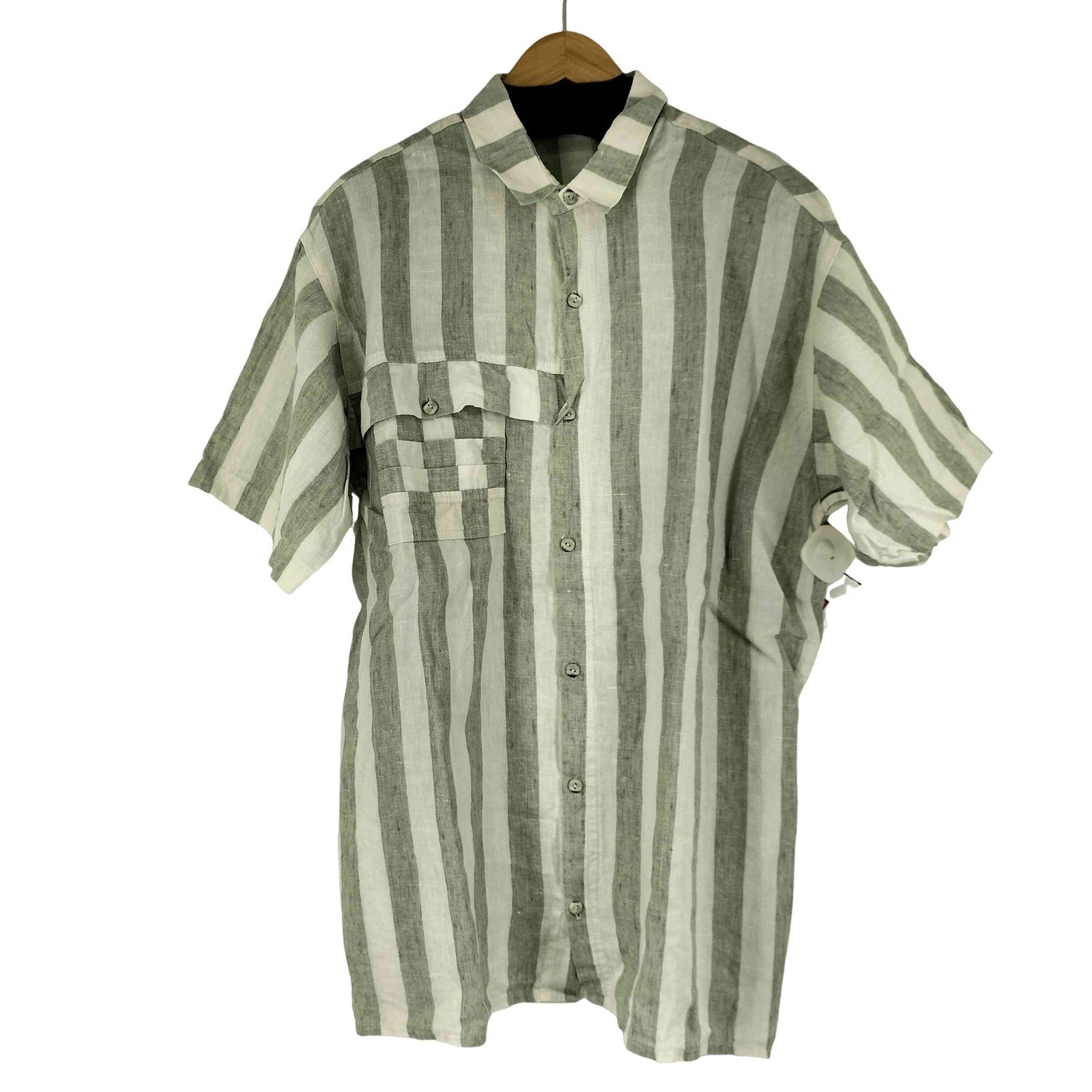 ユーズドフルギ USED古着 John Life Fashions S/S ストライプ リネンシャツ メンズ 表記無
