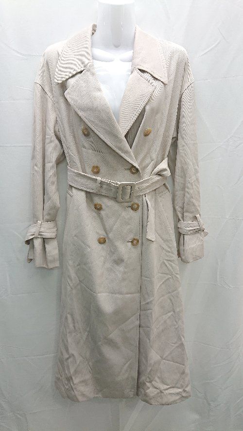 ◇ 美品 JILL STUART 、ダブルブレスト ヘビーウェイト 通勤 フォーマル 長袖 トレンチコート サイズS アイボリー E 1301260036327 レディース 【1301260036327】
