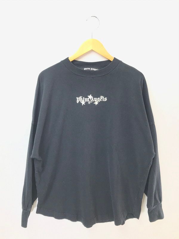 【中古品】 PALM ANGELS パーム エンジェルス SHOOTING STARS LOGO PRINT L/S TEE PMAB001F21JER002 ロゴ プリント 長袖Tシャツ 【142-260520-na-18-tagh】