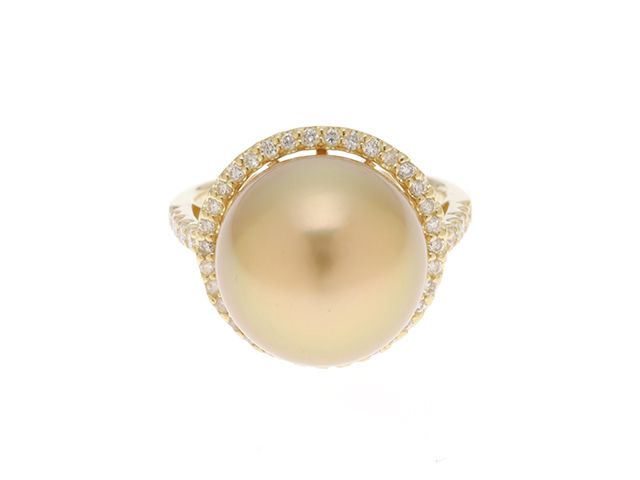 JEWELRY　ジュエリー　リング・指輪　K18　パール　ダイヤモンド0.28ct　2147100598223【中古】【207】
