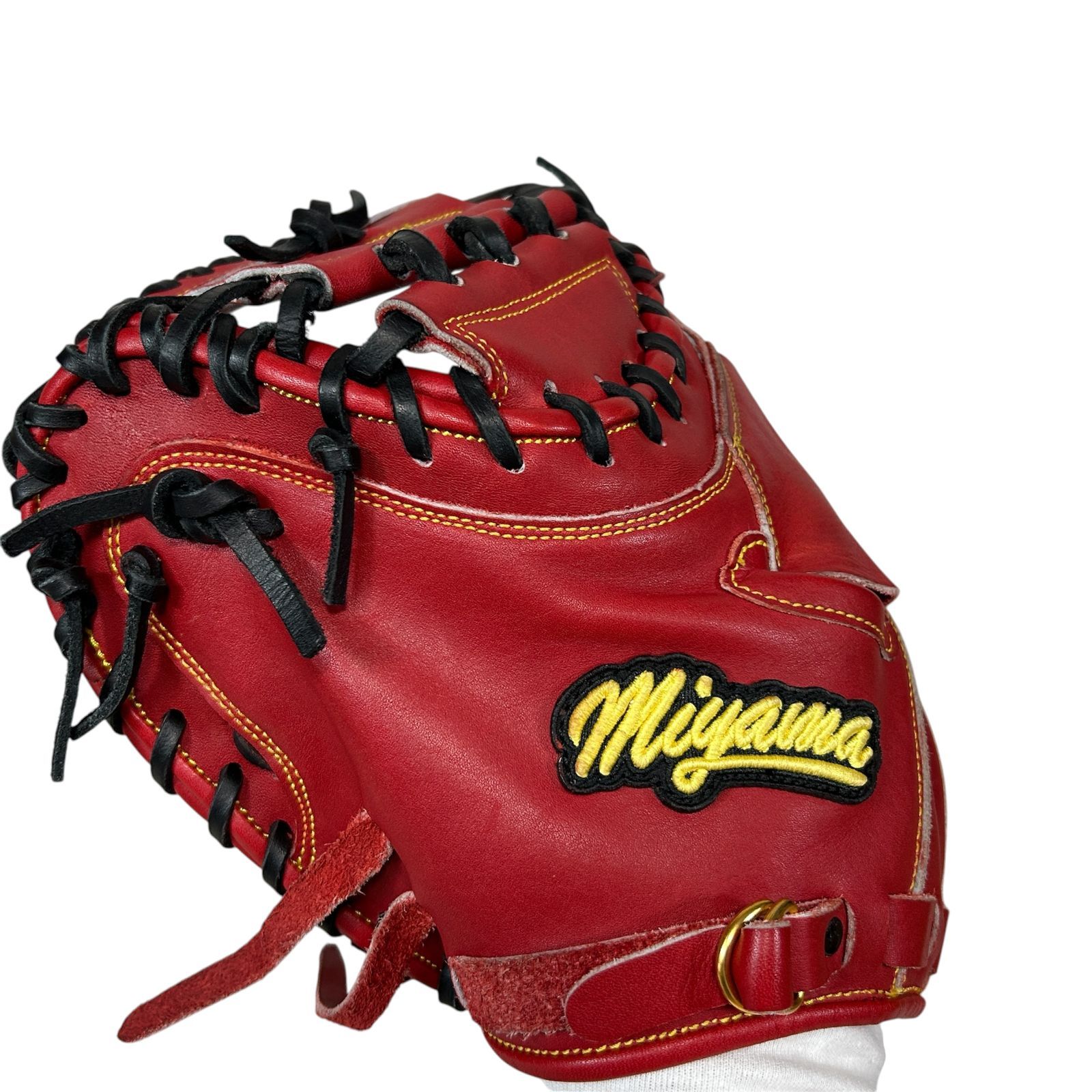 【極美品】Miyama ミヤマ キャッチャーミット 13インチ レッド 硬軟兼用 左投げ用】ミヤマ miyama23 一般硬式用 キャッチャーミット 硬軟兼用