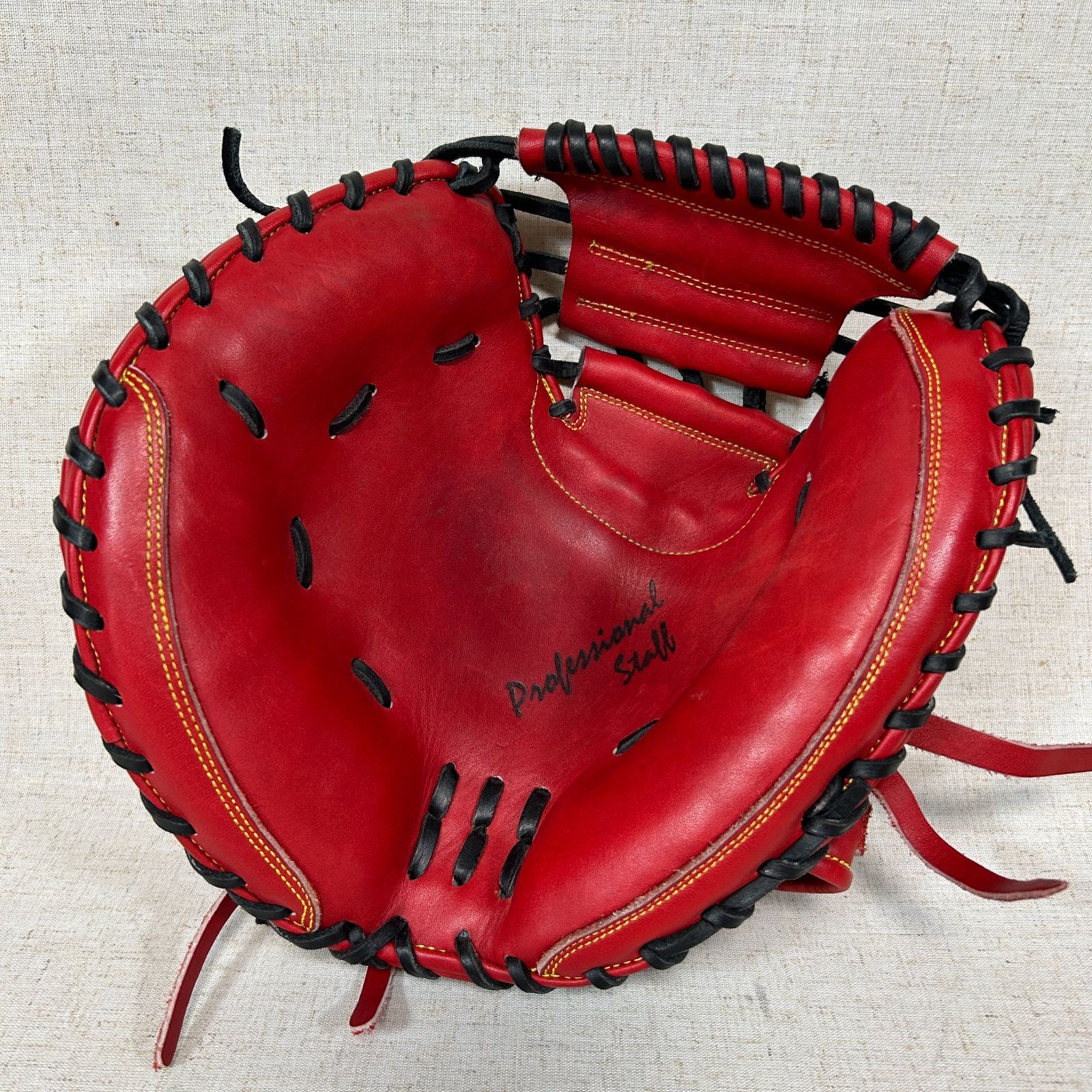 【極美品】Miyama ミヤマ キャッチャーミット 13インチ レッド 硬軟兼用 左投げ用】ミヤマ miyama23 一般硬式用 キャッチャーミット 硬軟兼用