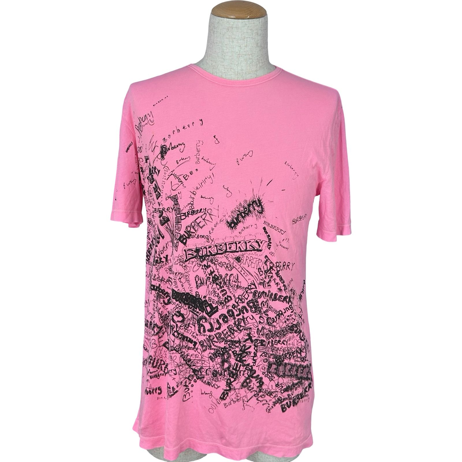 バーバリー BURBERRY ロゴプリント半袖Tシャツ 4067588 ピンク コットン メンズ 半袖Tシャツ