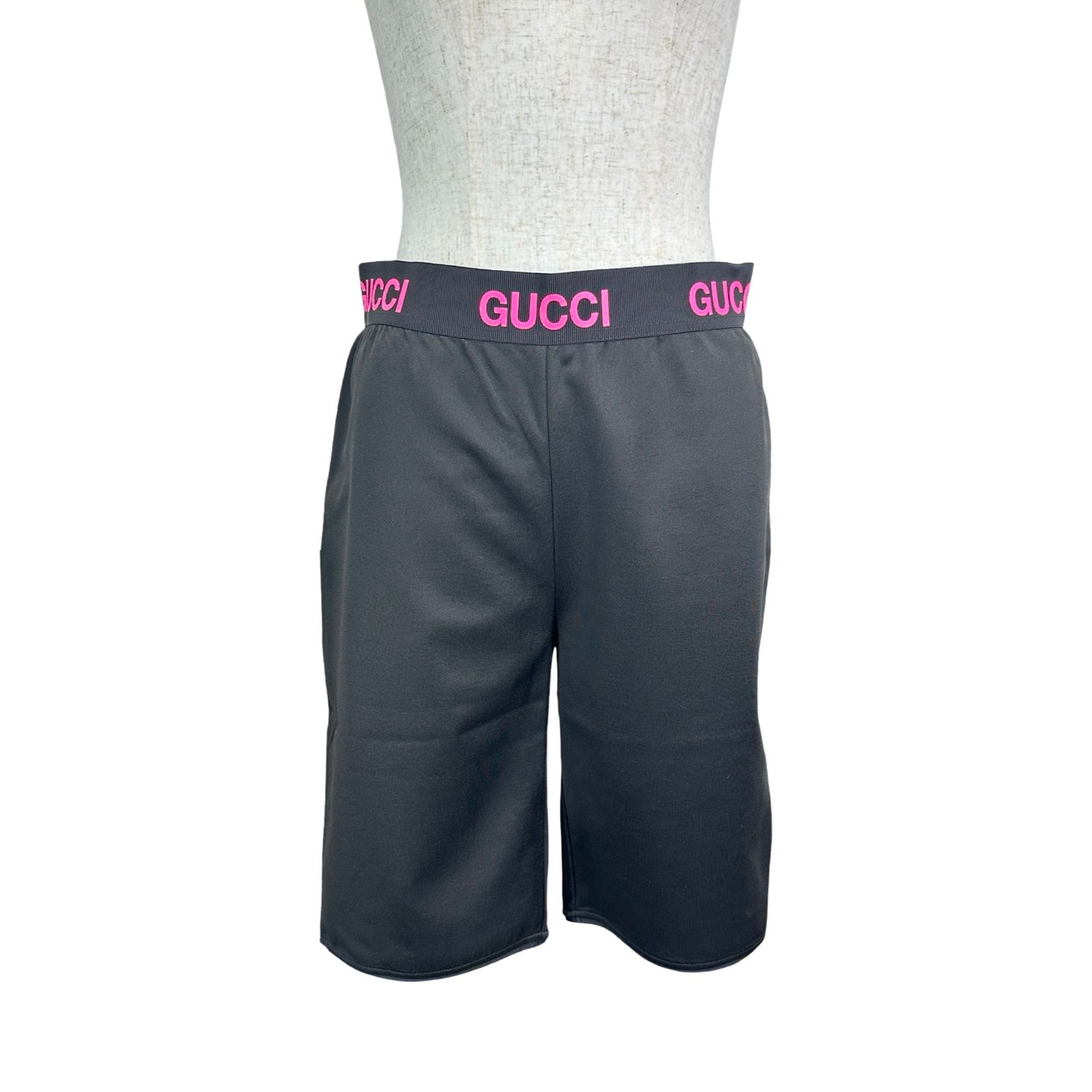 グッチ GUCCI ウエストロゴバイカーショートパンツ 688421 ブラック コットン レディース ショートパンツ