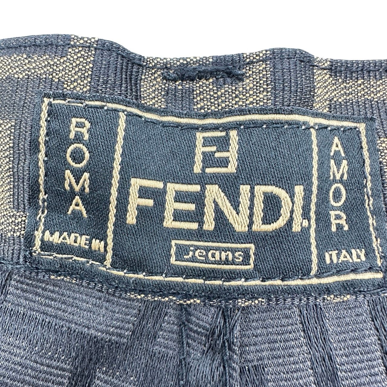 フェンディ FENDI FF総柄パンツ ブラウン ポリエステル レディース