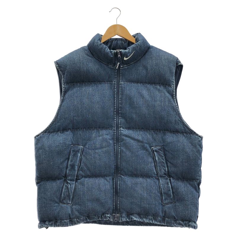 【中古】Supreme × NIKE Denim Puffer Vest L FQ0323-451 ブルー シュプリーム ナイキ[10]