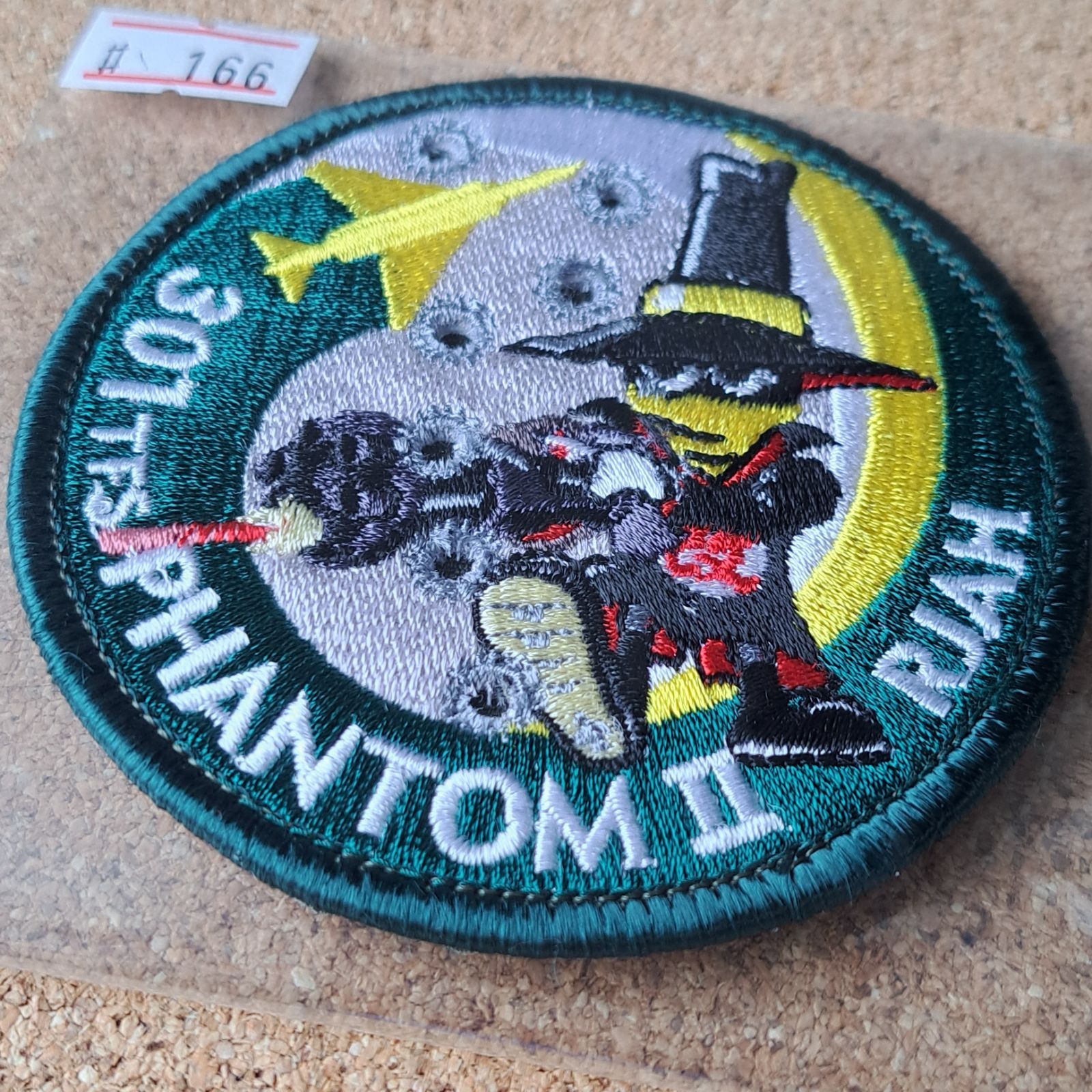 航空自衛隊 百里基地 第七航空団 RJAH 301SQ F-4EJ改 ファントムライダー ショルダーパッチ 銃創 ベルクロ付 刺繍 ワッペン No166 サンブラザー製
