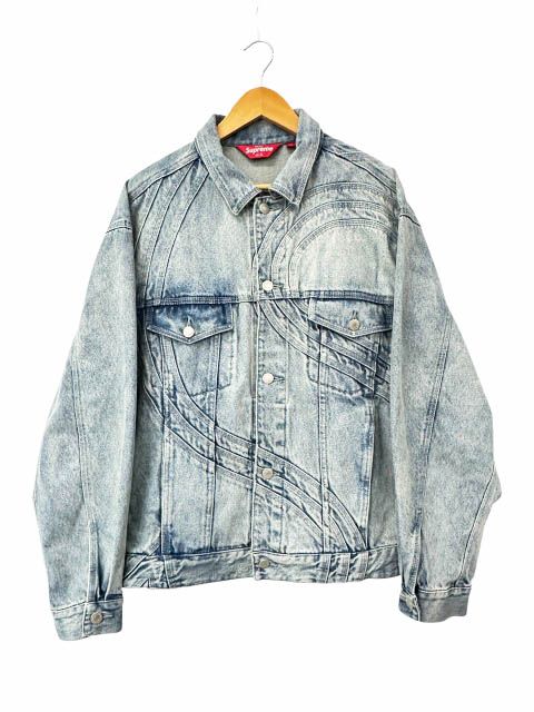 シュプリーム SUPREME 24SS S Logo Denim Trucker Jacket Washed Blue Sロゴ デニム トラッカー ジャケット ジージャン L 青ブルー ブランド古着ベクトル 中古☆AA★260520