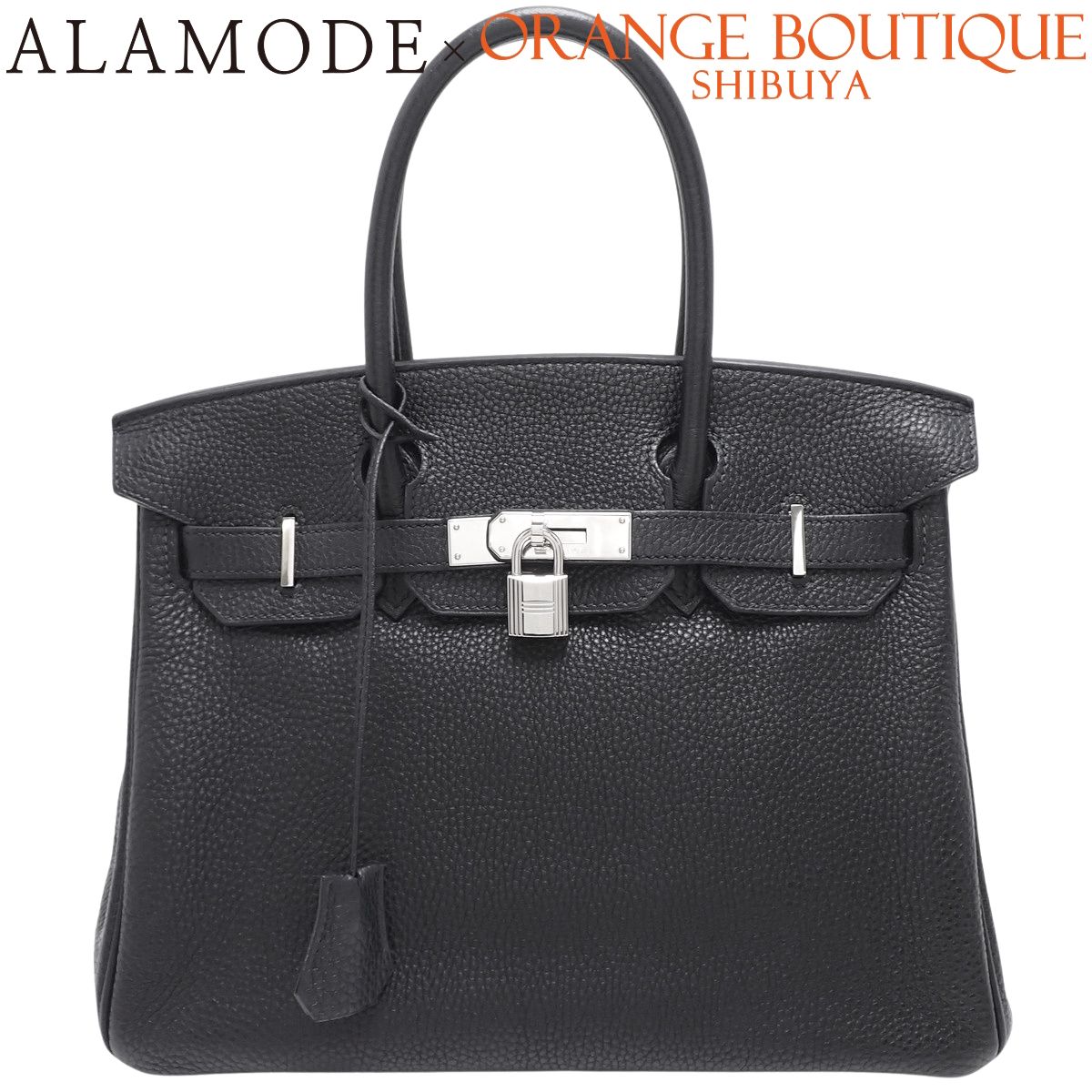 HERMES(エルメス) バーキン30 ブラック黒 トゴ パラジウム金具 シルバー金具 □N刻印 ハンドバッグ トートバッグ レディース 40802196868【中古】【アラモード】