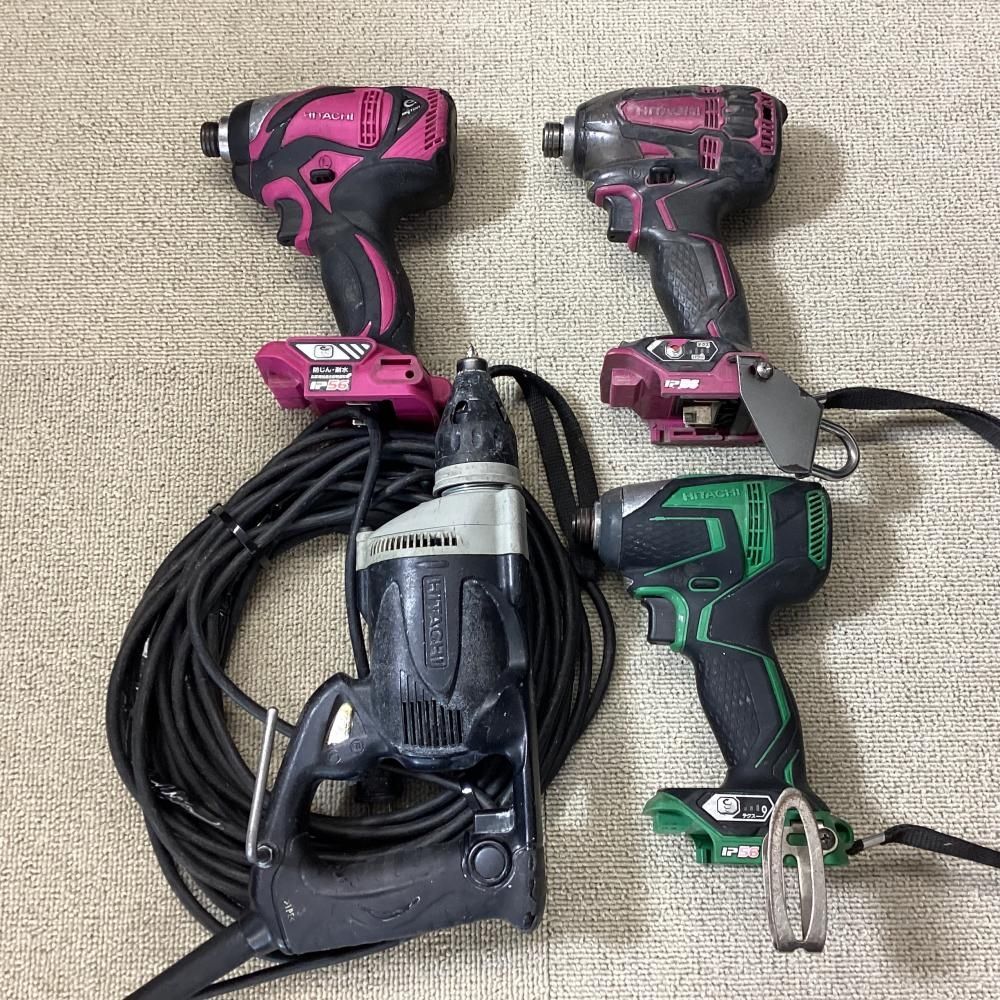 【ジャンク品】HITACHI/日立工機 インパクトドライバ3点＆ボード用ドライバ 計4点セット※商品説明必読[203] 6,750円