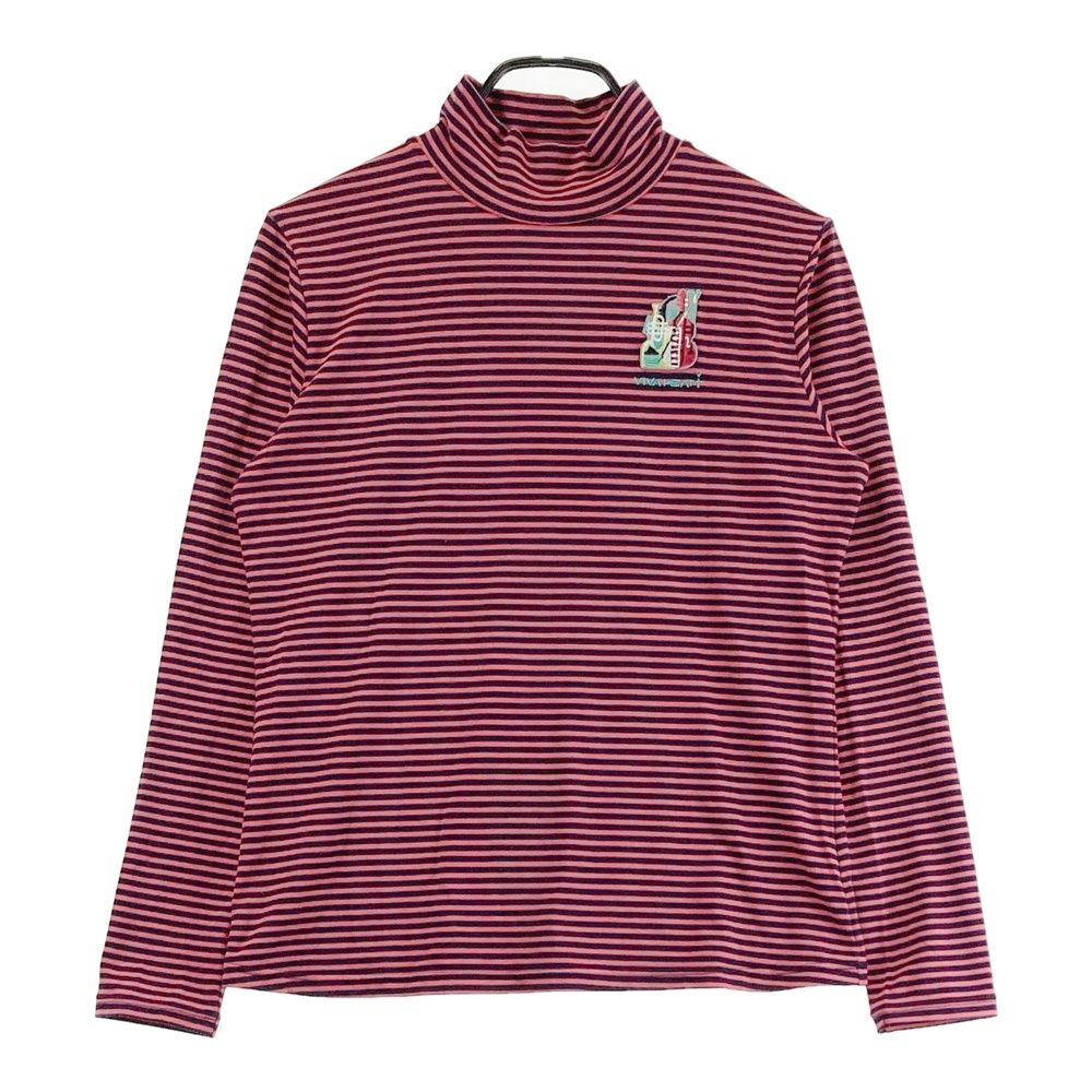 サイズ：42 VIVA HEART ビバハート ハイネック 長袖Tシャツ ボーダー柄 ピンク系 [240101689130] ゴルフウェア レディース ストスト